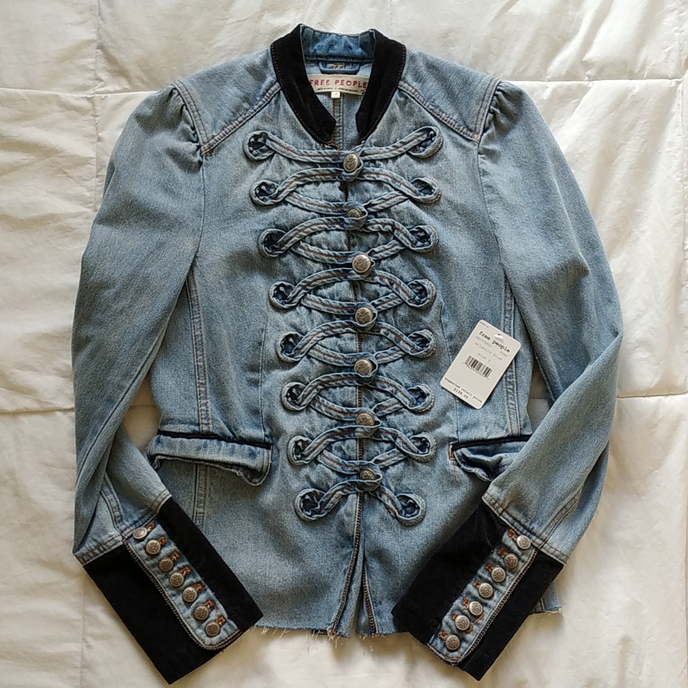 Free People Seamed and Structured Denim Jacket